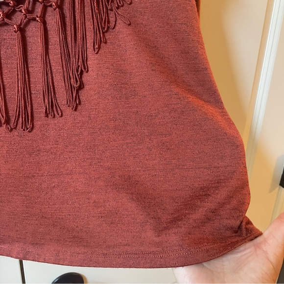 NWOT Style & Co Blouse with Removable Fringe Scarf - Picture 4 of 6